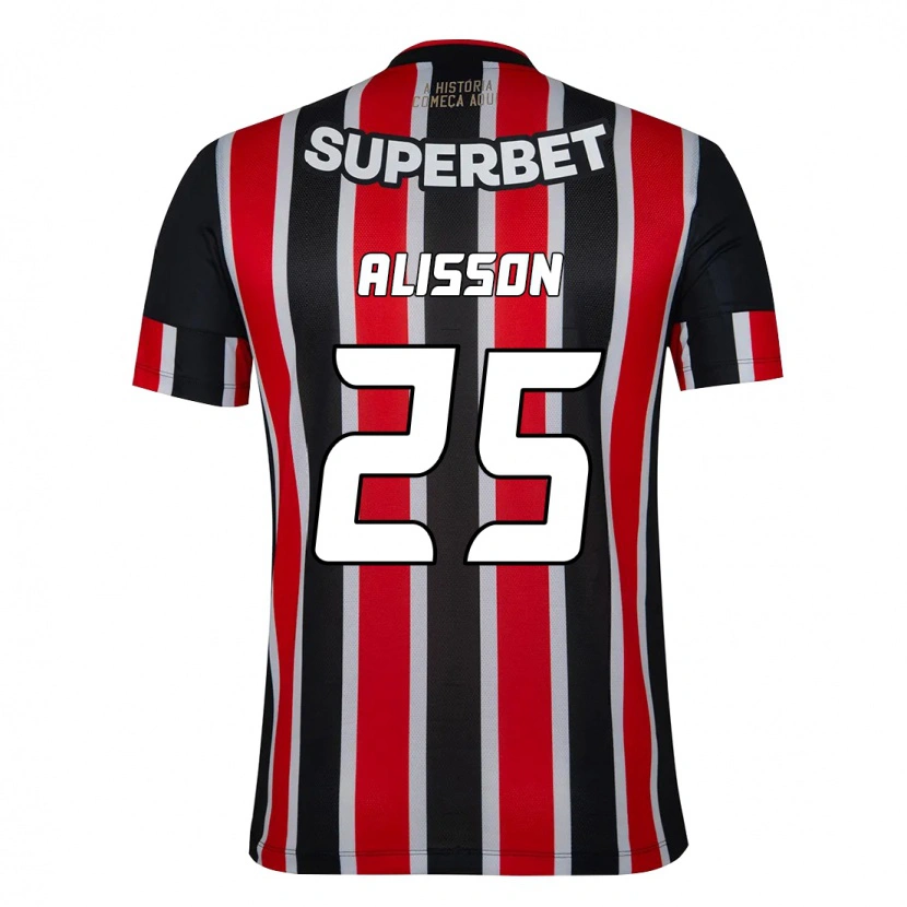 Danxen Barn Alisson #25 Svart Röd Bortatröja Matchtröjor 2025/26 Tröjor T-Tröja