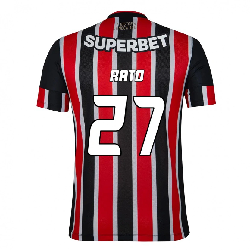 Danxen Barn Wellington Rato #27 Svart Röd Bortatröja Matchtröjor 2025/26 Tröjor T-Tröja