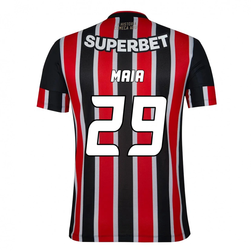 Danxen Barn Pablo Maia #29 Svart Röd Bortatröja Matchtröjor 2025/26 Tröjor T-Tröja