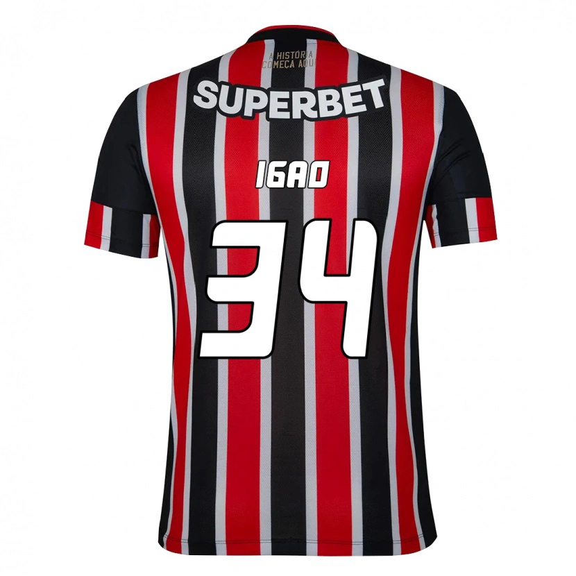 Danxen Barn Igão #34 Svart Röd Bortatröja Matchtröjor 2025/26 Tröjor T-Tröja