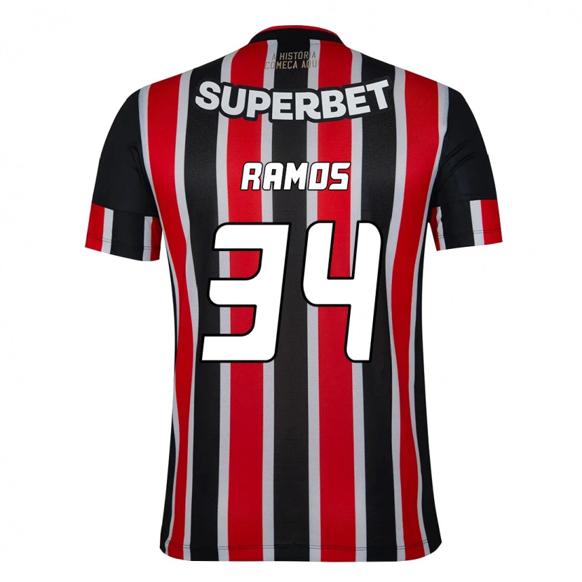 Danxen Barn Raí Ramos #34 Svart Röd Bortatröja Matchtröjor 2025/26 Tröjor T-Tröja