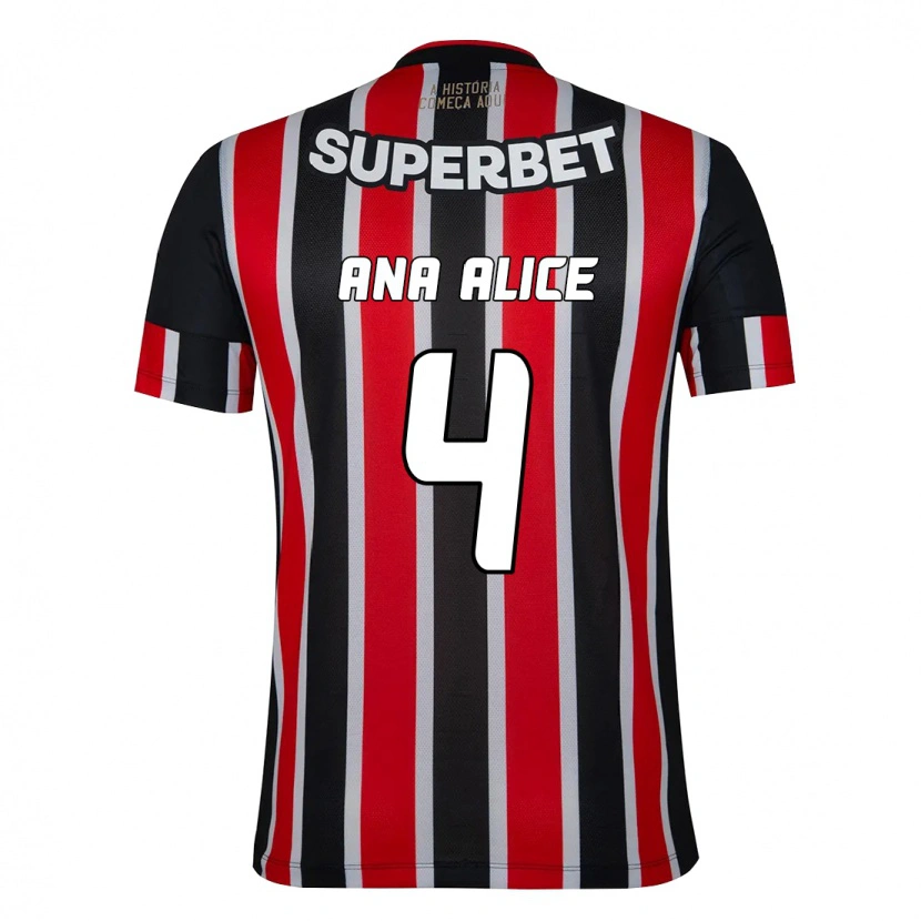 Danxen Barn Ana Alice Luciano Da Silva #4 Svart Röd Bortatröja Matchtröjor 2025/26 Tröjor T-Tröja