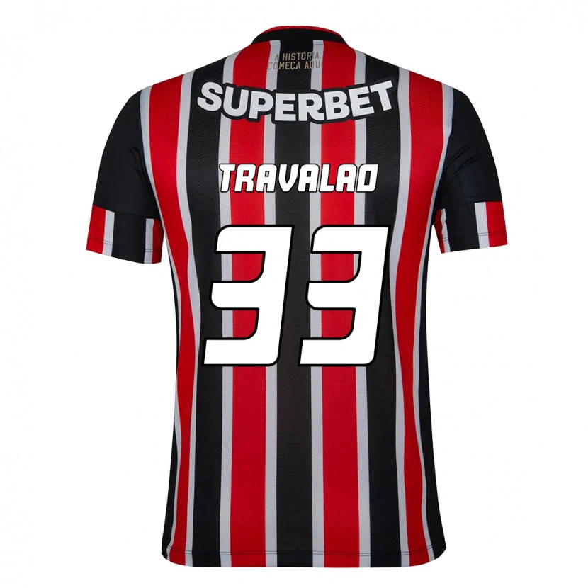 Danxen Barn Rafa Travalão #33 Svart Röd Bortatröja Matchtröjor 2025/26 Tröjor T-Tröja