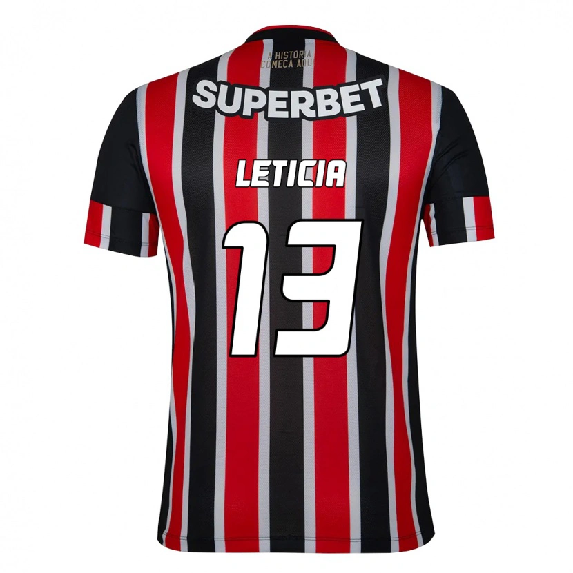 Danxen Barn Leticia #13 Svart Röd Bortatröja Matchtröjor 2025/26 Tröjor T-Tröja