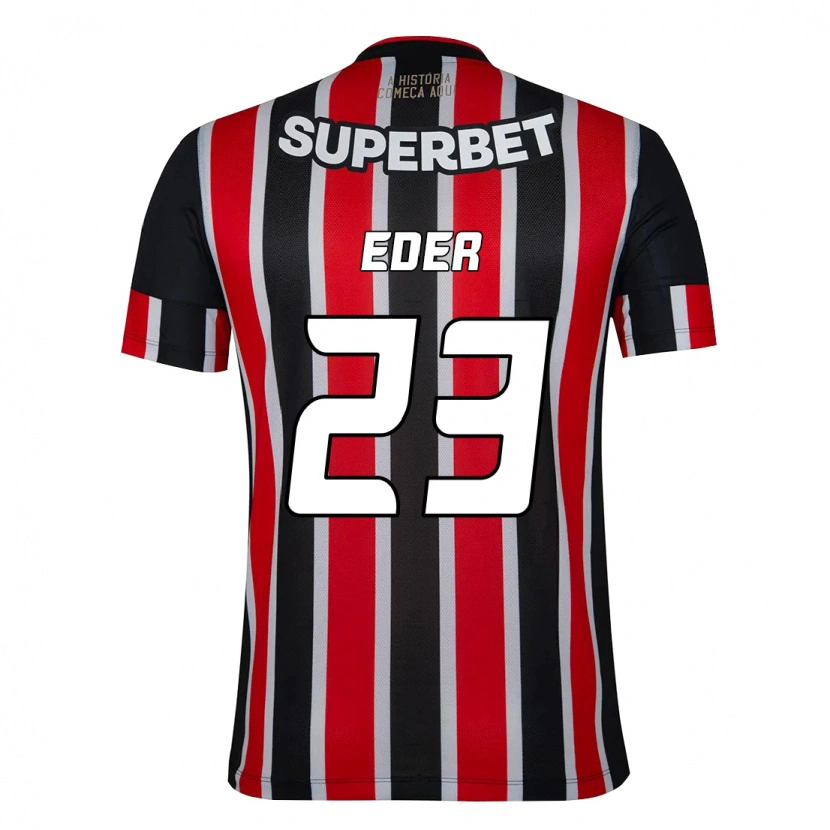 Danxen Barn Eder #23 Svart Röd Bortatröja Matchtröjor 2025/26 Tröjor T-Tröja