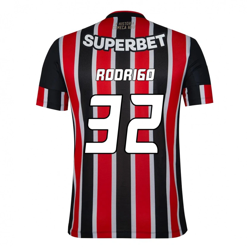 Danxen Barn Rodrigo #32 Svart Röd Bortatröja Matchtröjor 2025/26 Tröjor T-Tröja