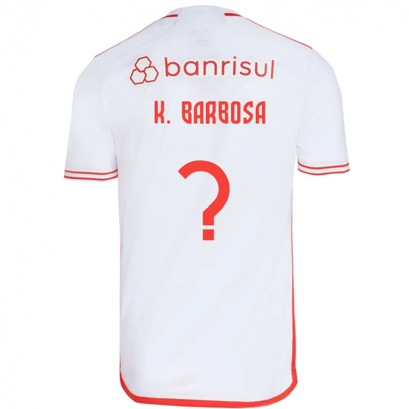 Danxen Barn Kauã Barbosa #0 Vit Röd Bortatröja Matchtröjor 2025/26 Tröjor T-Tröja