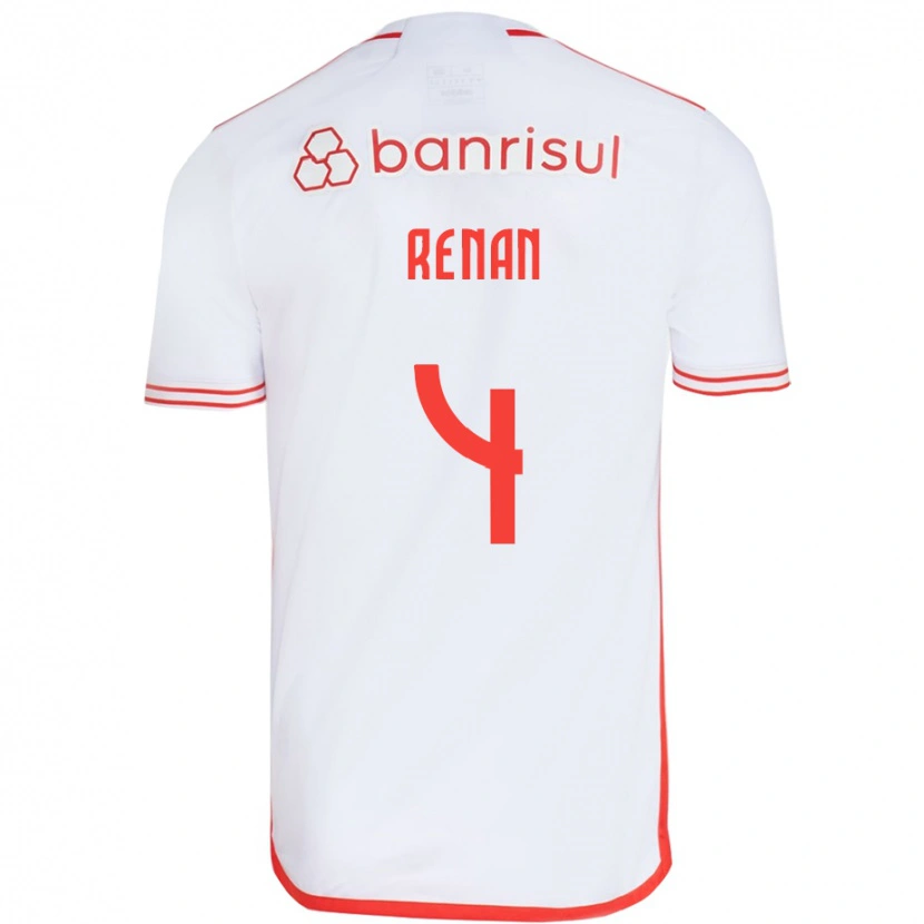 Danxen Barn Robert Renan #4 Vit Röd Bortatröja Matchtröjor 2025/26 Tröjor T-Tröja