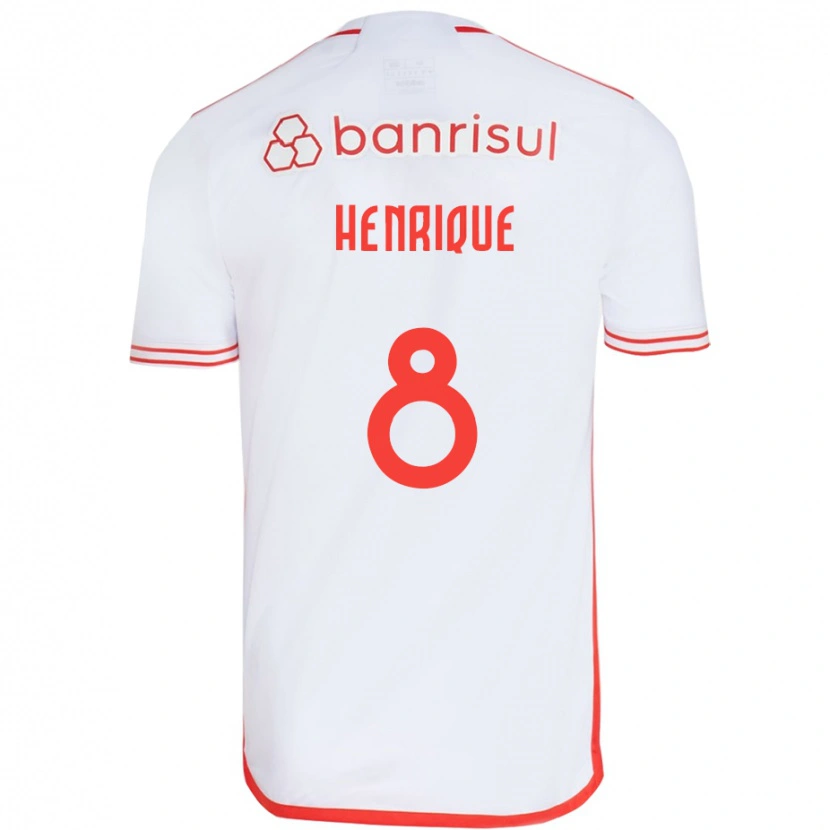 Danxen Barn Bruno Henrique #8 Vit Röd Bortatröja Matchtröjor 2025/26 Tröjor T-Tröja