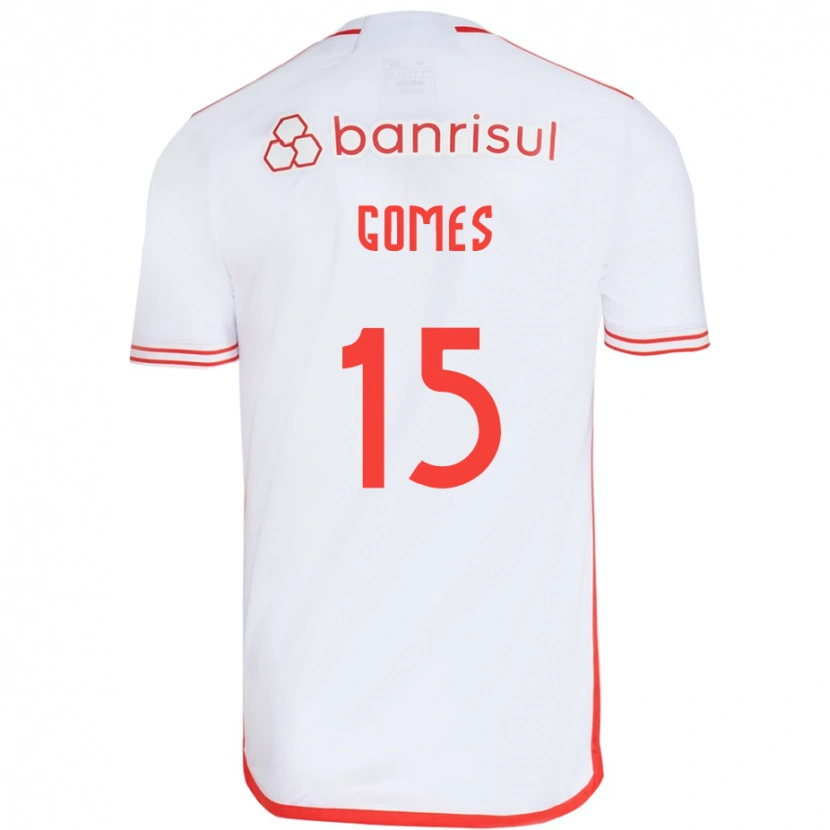 Danxen Barn Bruno Gomes #15 Vit Röd Bortatröja Matchtröjor 2025/26 Tröjor T-Tröja