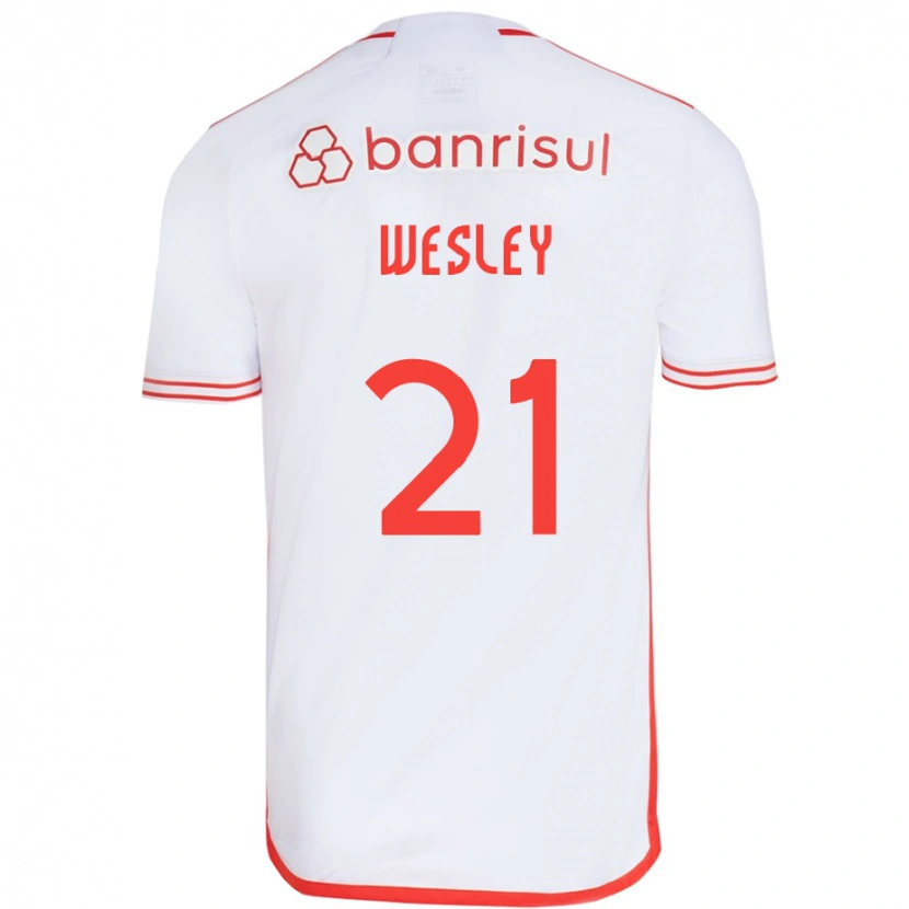 Danxen Barn Wesley #21 Vit Röd Bortatröja Matchtröjor 2025/26 Tröjor T-Tröja