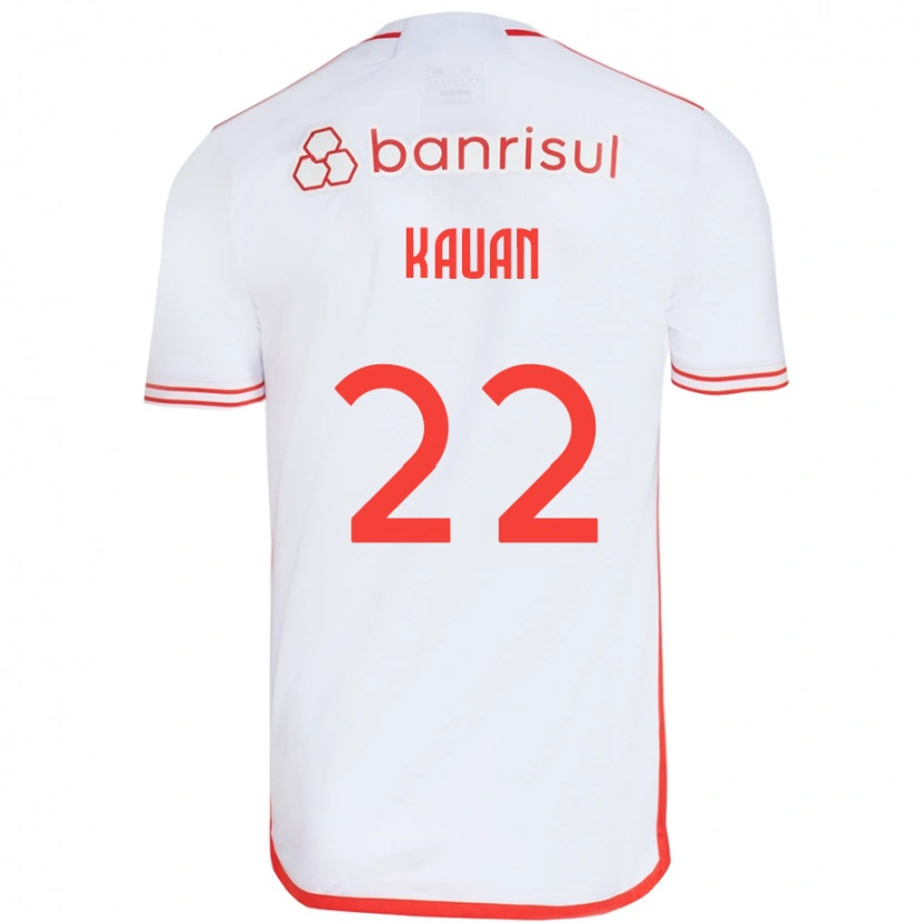 Danxen Barn Kauan #22 Vit Röd Bortatröja Matchtröjor 2025/26 Tröjor T-Tröja