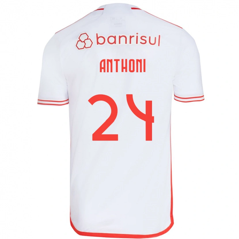 Danxen Barn Anthoni #24 Vit Röd Bortatröja Matchtröjor 2025/26 Tröjor T-Tröja
