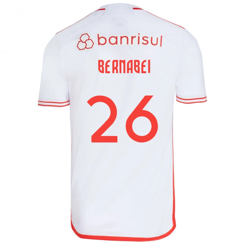 Danxen Barn Alexandro Bernabei #26 Vit Röd Bortatröja Matchtröjor 2025/26 Tröjor T-Tröja