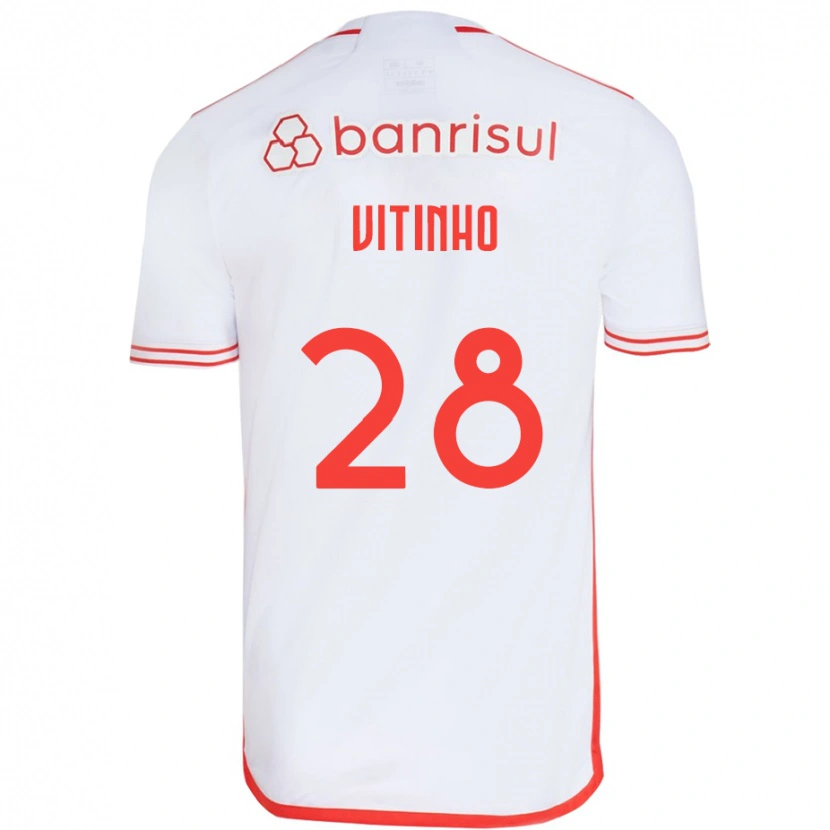Danxen Barn Vitinho #28 Vit Röd Bortatröja Matchtröjor 2025/26 Tröjor T-Tröja