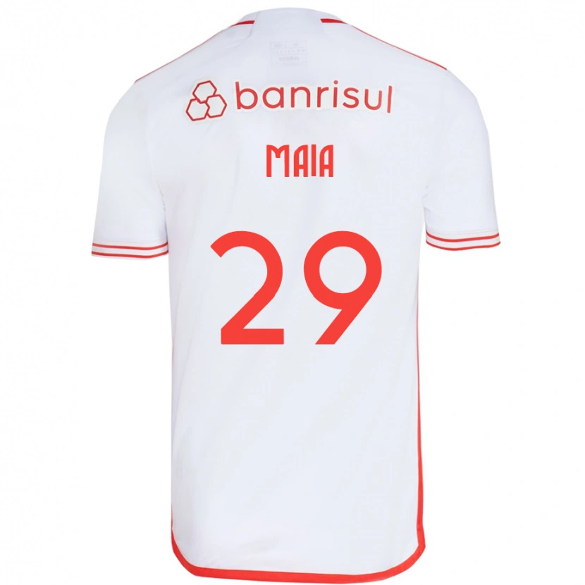 Danxen Barn Thiago Maia #29 Vit Röd Bortatröja Matchtröjor 2025/26 Tröjor T-Tröja