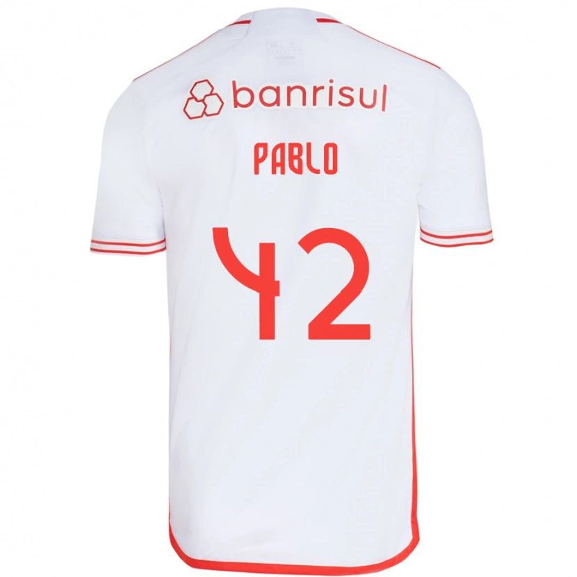 Danxen Barn Pablo #42 Vit Röd Bortatröja Matchtröjor 2025/26 Tröjor T-Tröja