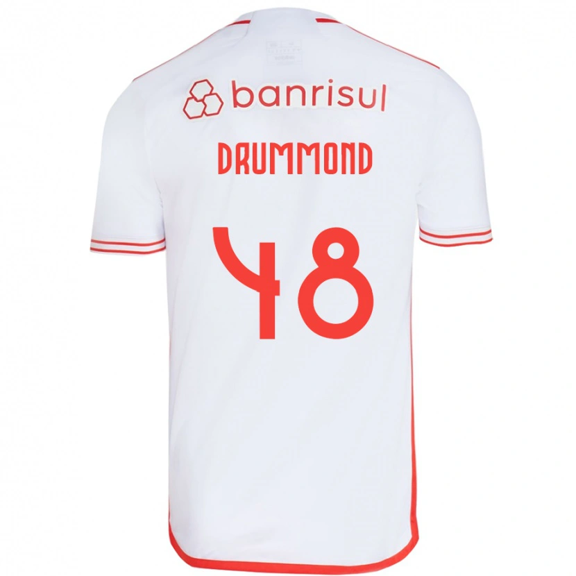 Danxen Barn Lucca Drummond #48 Vit Röd Bortatröja Matchtröjor 2025/26 Tröjor T-Tröja
