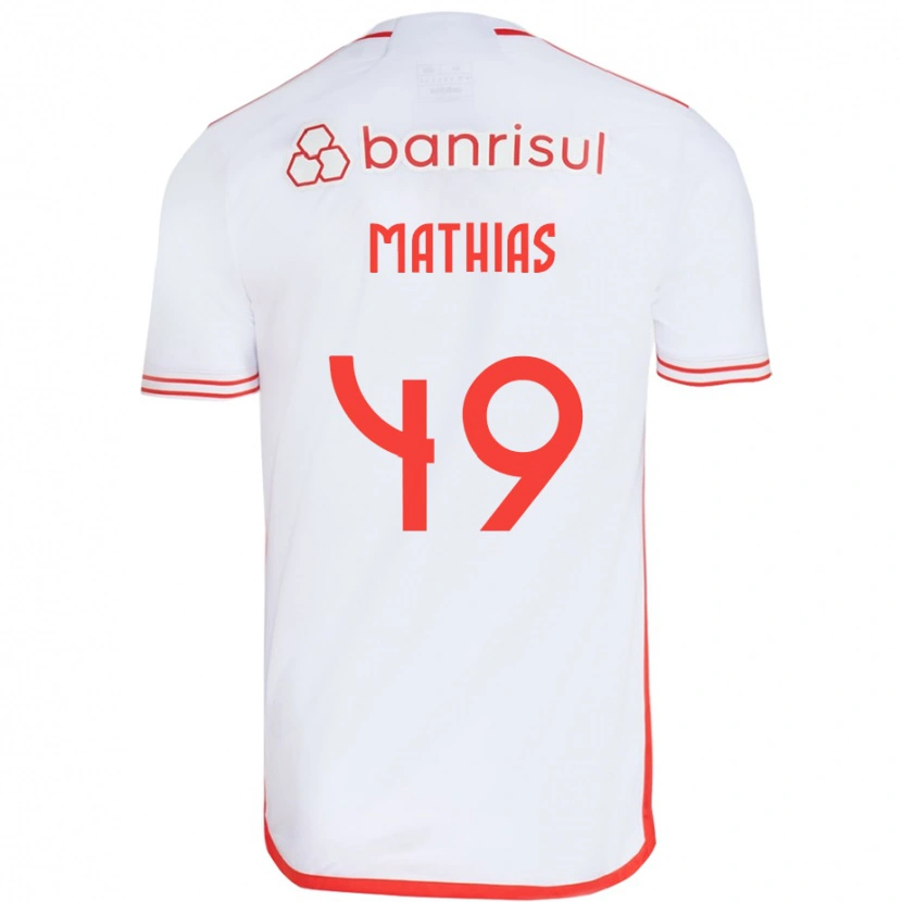 Danxen Barn Ricardo Mathias #49 Vit Röd Bortatröja Matchtröjor 2025/26 Tröjor T-Tröja