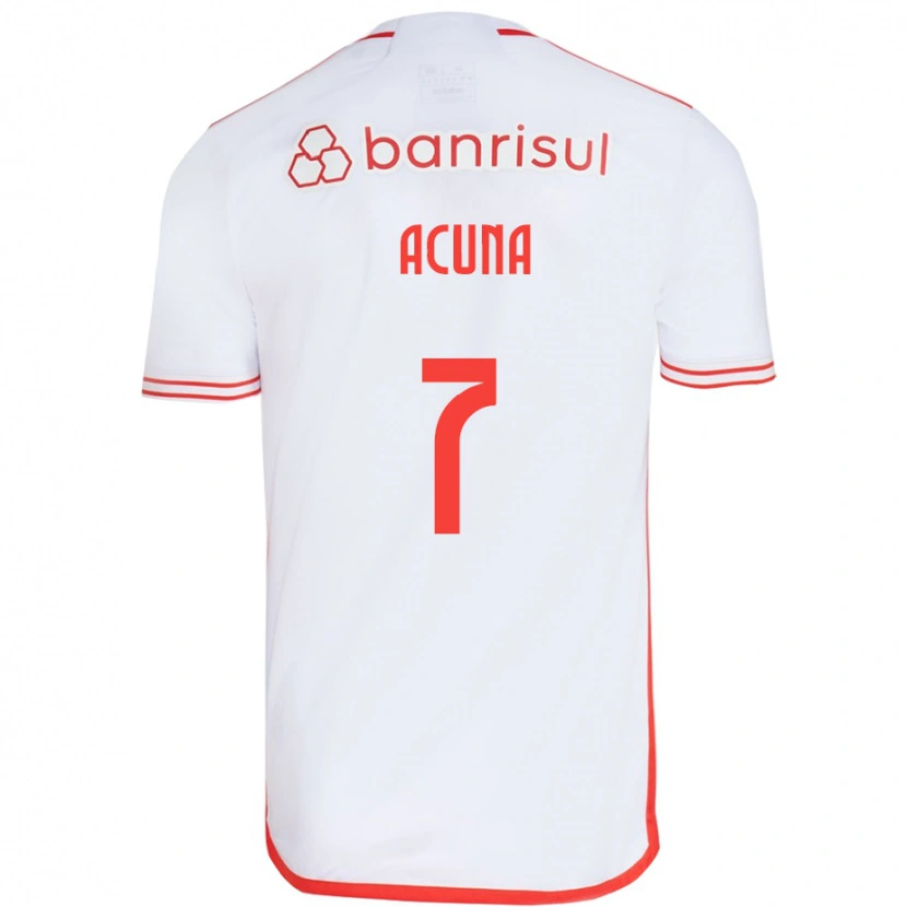 Danxen Barn Yenny Acuña #7 Vit Röd Bortatröja Matchtröjor 2025/26 Tröjor T-Tröja