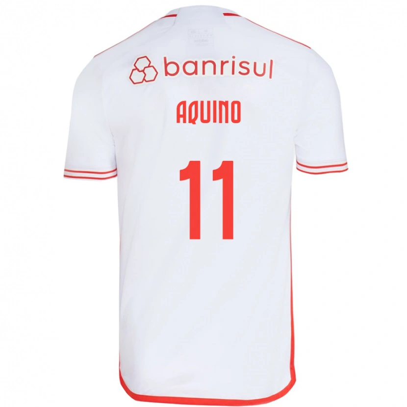 Danxen Barn Belén Aquino #11 Vit Röd Bortatröja Matchtröjor 2025/26 Tröjor T-Tröja