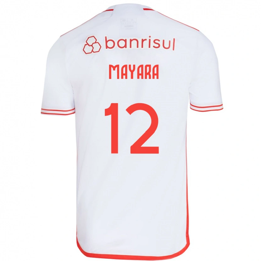 Danxen Barn Mayara #12 Vit Röd Bortatröja Matchtröjor 2025/26 Tröjor T-Tröja