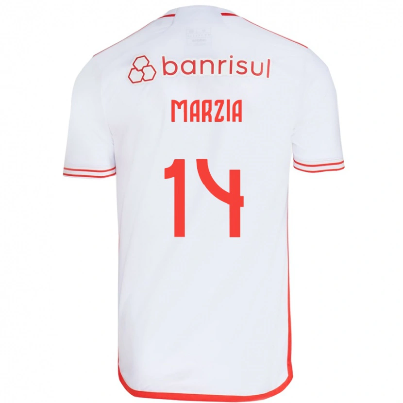 Danxen Barn Marzia #14 Vit Röd Bortatröja Matchtröjor 2025/26 Tröjor T-Tröja