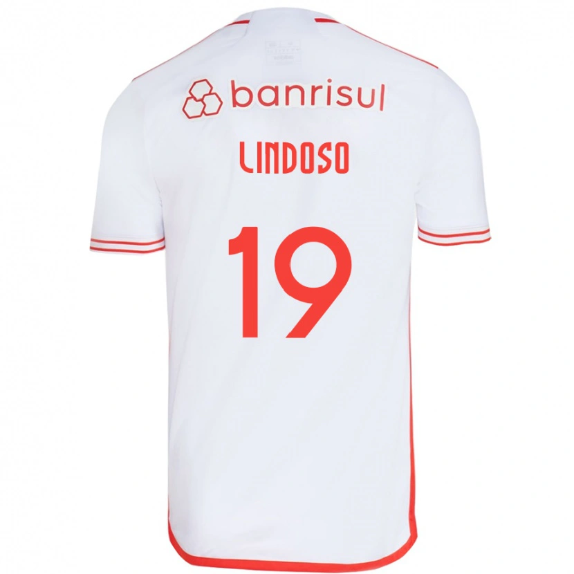 Danxen Barn Rodrigo Lindoso #19 Vit Röd Bortatröja Matchtröjor 2025/26 Tröjor T-Tröja