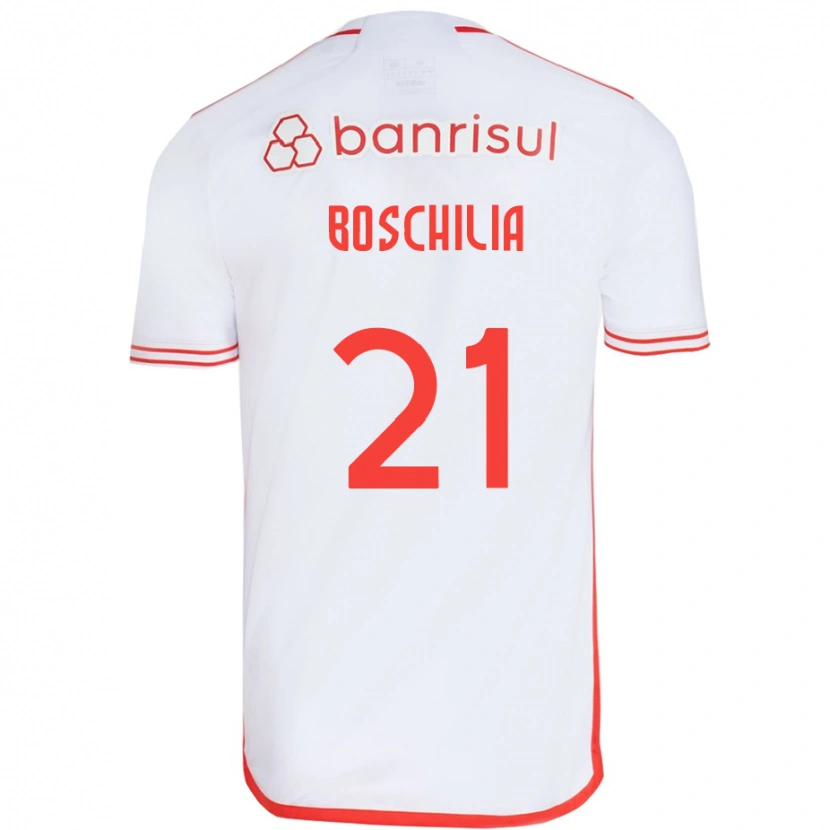 Danxen Barn Gabriel Boschilia #21 Vit Röd Bortatröja Matchtröjor 2025/26 Tröjor T-Tröja