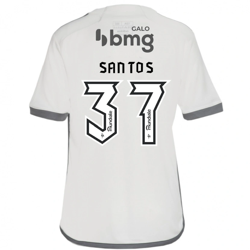 Danxen Barn Júnior Santos #37 Off-White Bortatröja Matchtröjor 2025/26 Tröjor T-Tröja