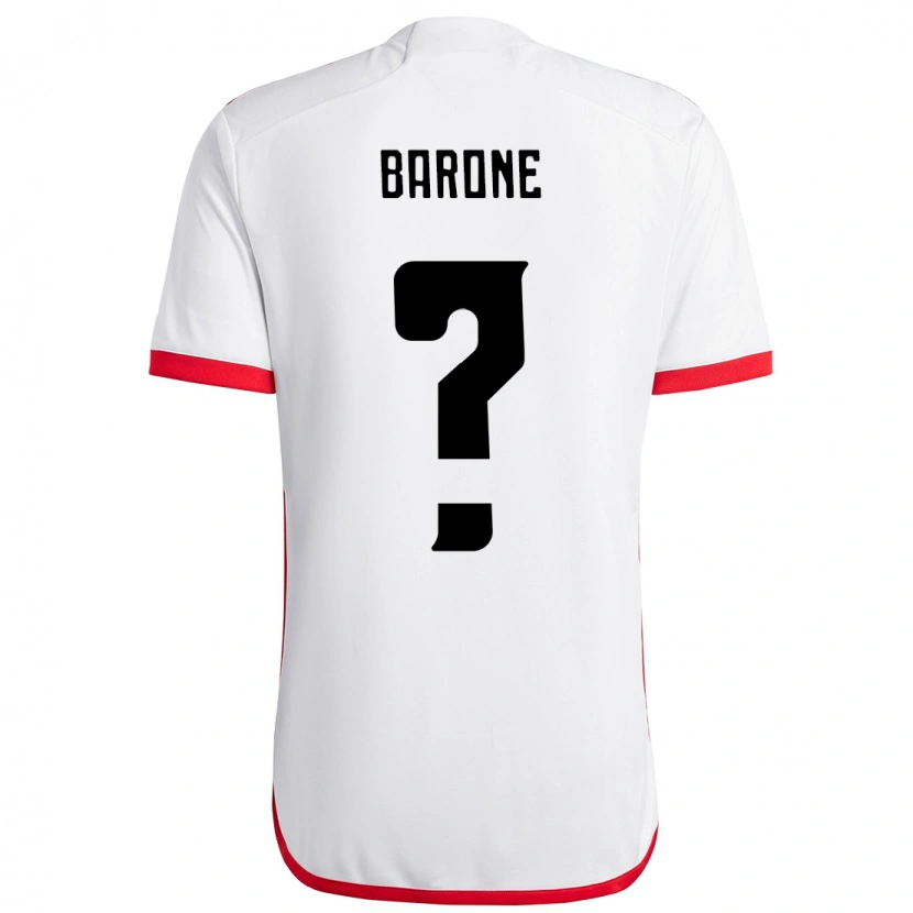 Danxen Barn Caio Barone #0 Vit Röd Bortatröja Matchtröjor 2025/26 Tröjor T-Tröja