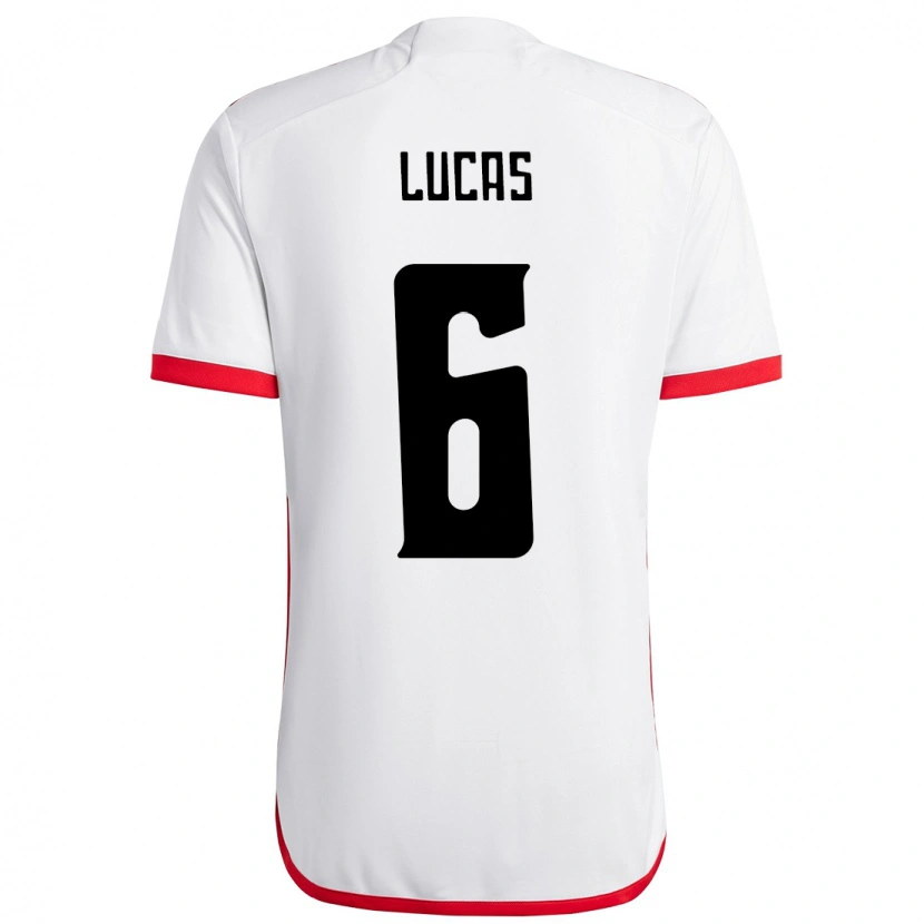 Danxen Barn Ayrton Lucas #6 Vit Röd Bortatröja Matchtröjor 2025/26 Tröjor T-Tröja