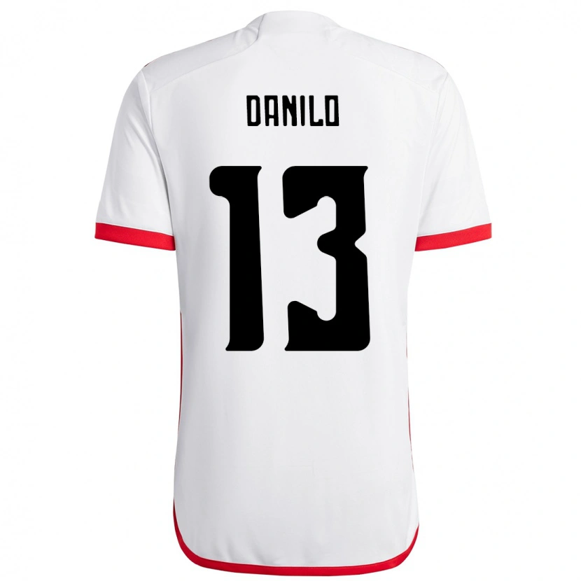 Danxen Barn Danilo #13 Vit Röd Bortatröja Matchtröjor 2025/26 Tröjor T-Tröja