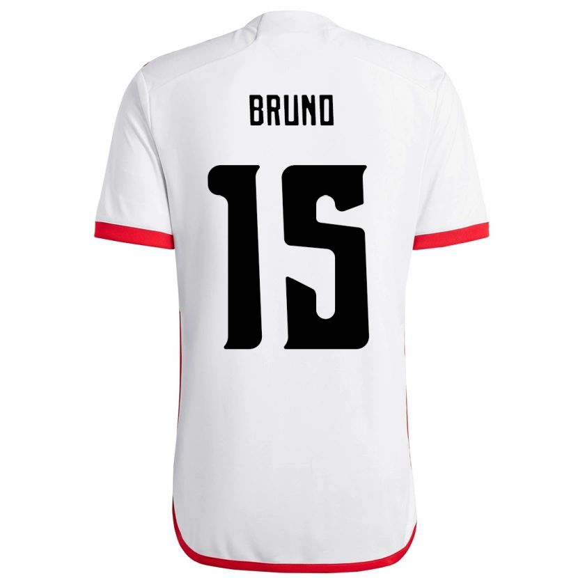 Danxen Barn Fabrício Bruno #15 Vit Röd Bortatröja Matchtröjor 2025/26 Tröjor T-Tröja