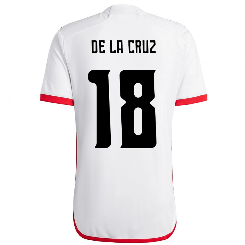 Danxen Barn Nicolás De La Cruz #18 Vit Röd Bortatröja Matchtröjor 2025/26 Tröjor T-Tröja