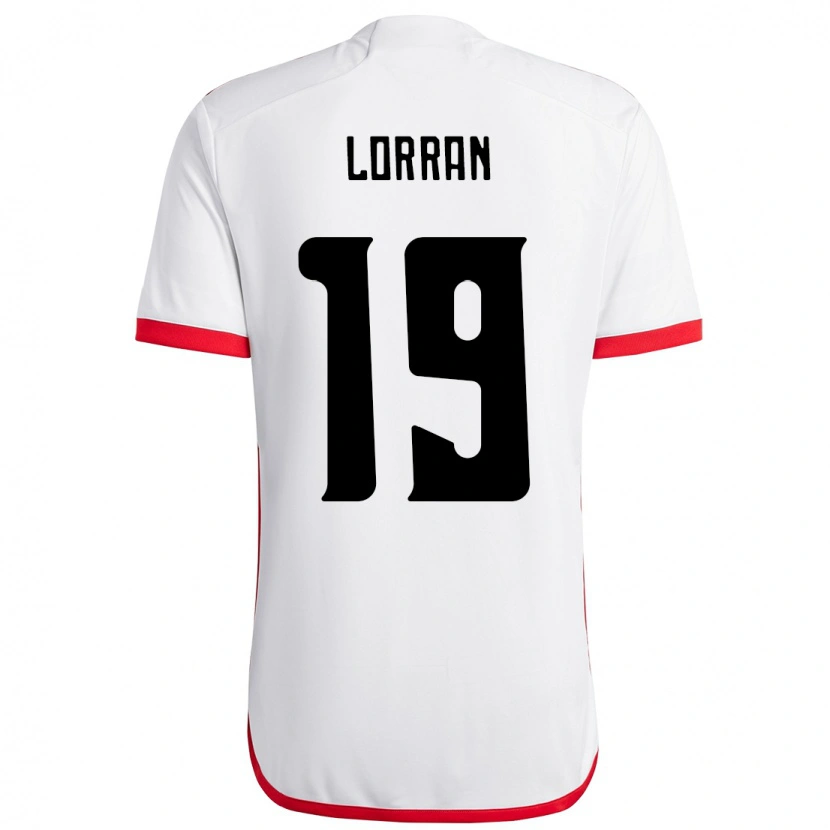 Danxen Barn Lorran #19 Vit Röd Bortatröja Matchtröjor 2025/26 Tröjor T-Tröja