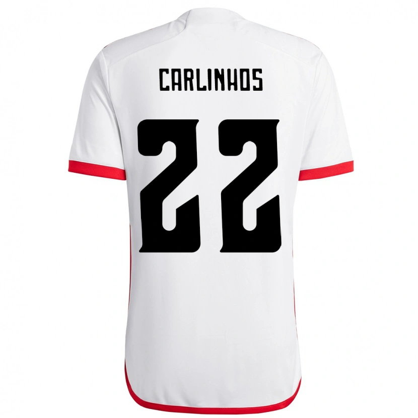 Danxen Barn Carlinhos #22 Vit Röd Bortatröja Matchtröjor 2025/26 Tröjor T-Tröja
