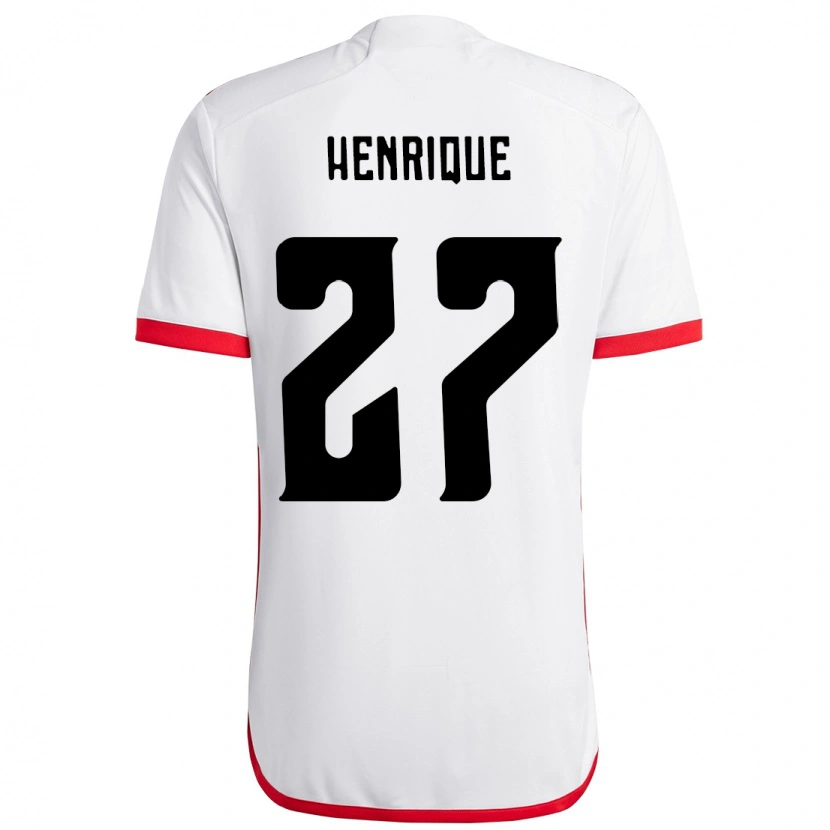 Danxen Barn Bruno Henrique #27 Vit Röd Bortatröja Matchtröjor 2025/26 Tröjor T-Tröja