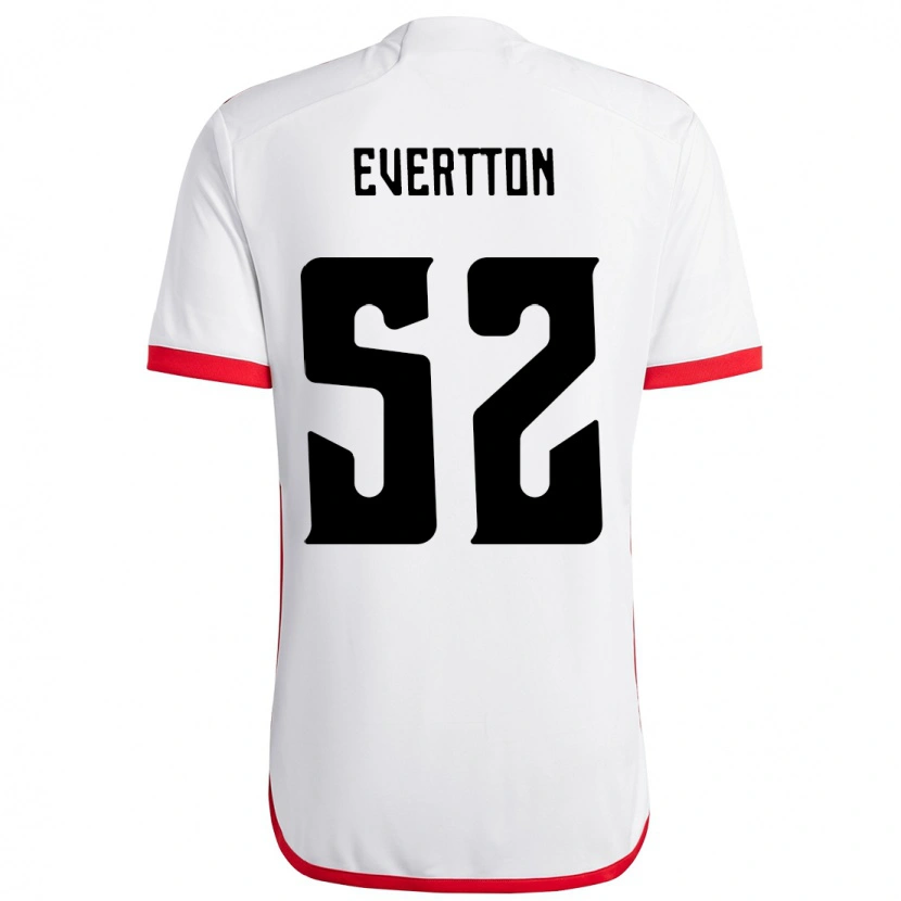 Danxen Barn Evertton Araújo #52 Vit Röd Bortatröja Matchtröjor 2025/26 Tröjor T-Tröja
