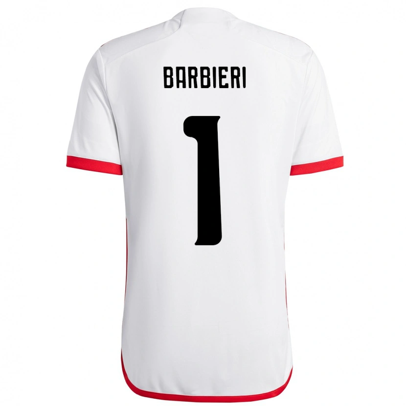 Danxen Barn Gabi Barbieri #1 Vit Röd Bortatröja Matchtröjor 2025/26 Tröjor T-Tröja