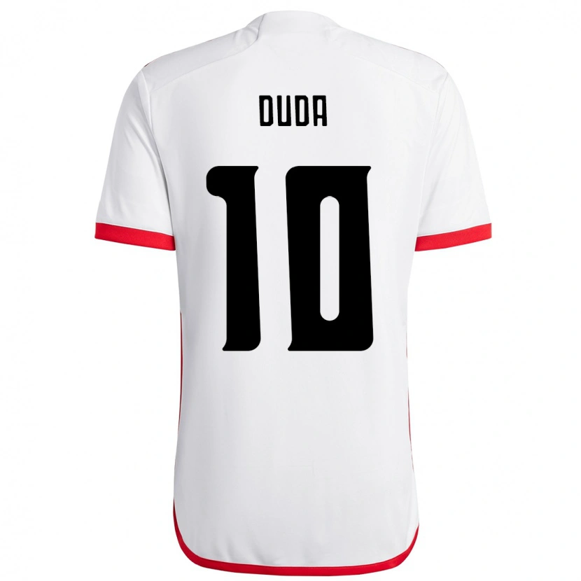 Danxen Barn Duda Francelino #10 Vit Röd Bortatröja Matchtröjor 2025/26 Tröjor T-Tröja