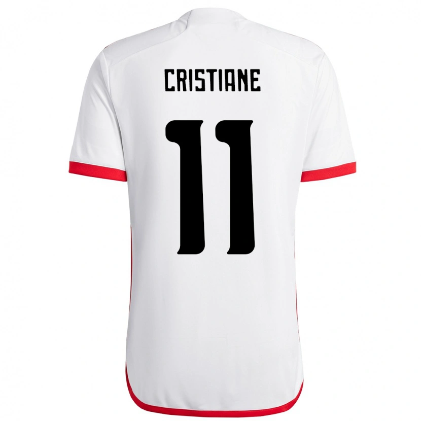 Danxen Barn Cristiane #11 Vit Röd Bortatröja Matchtröjor 2025/26 Tröjor T-Tröja