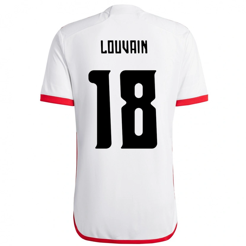 Danxen Barn Gaby Louvain #18 Vit Röd Bortatröja Matchtröjor 2025/26 Tröjor T-Tröja