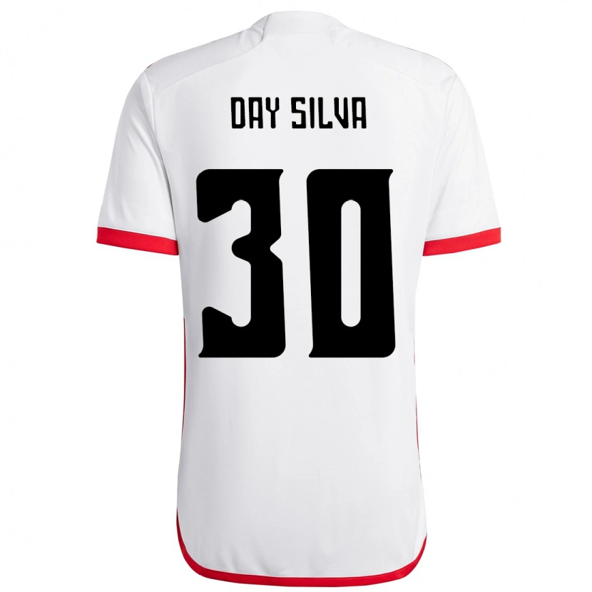 Danxen Barn Day Silva #30 Vit Röd Bortatröja Matchtröjor 2025/26 Tröjor T-Tröja