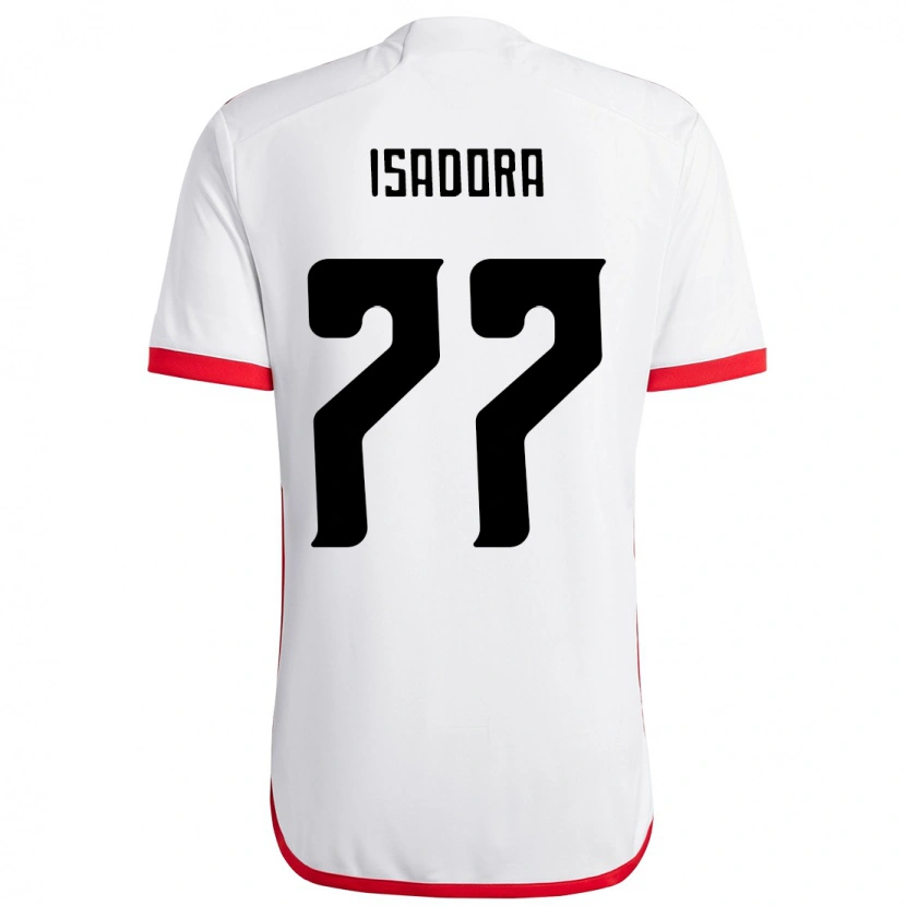 Danxen Barn Isadora #77 Vit Röd Bortatröja Matchtröjor 2025/26 Tröjor T-Tröja