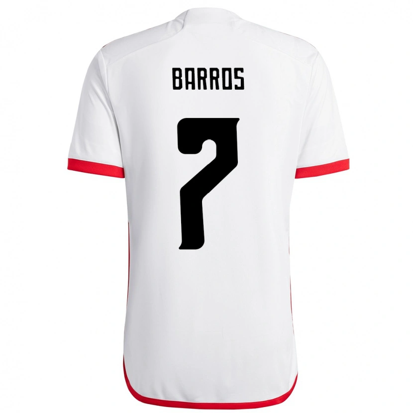 Danxen Barn Rafa Barros #7 Vit Röd Bortatröja Matchtröjor 2025/26 Tröjor T-Tröja