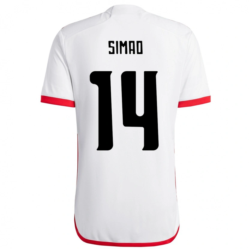Danxen Barn Samhia Simao #14 Vit Röd Bortatröja Matchtröjor 2025/26 Tröjor T-Tröja