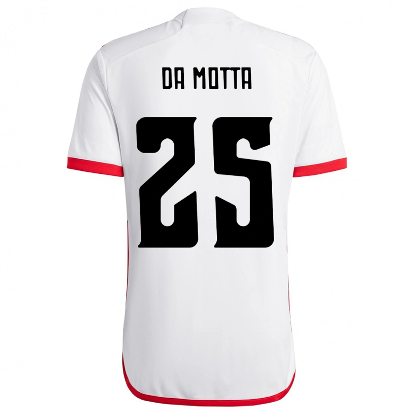 Danxen Barn Piris Da Motta #25 Vit Röd Bortatröja Matchtröjor 2025/26 Tröjor T-Tröja