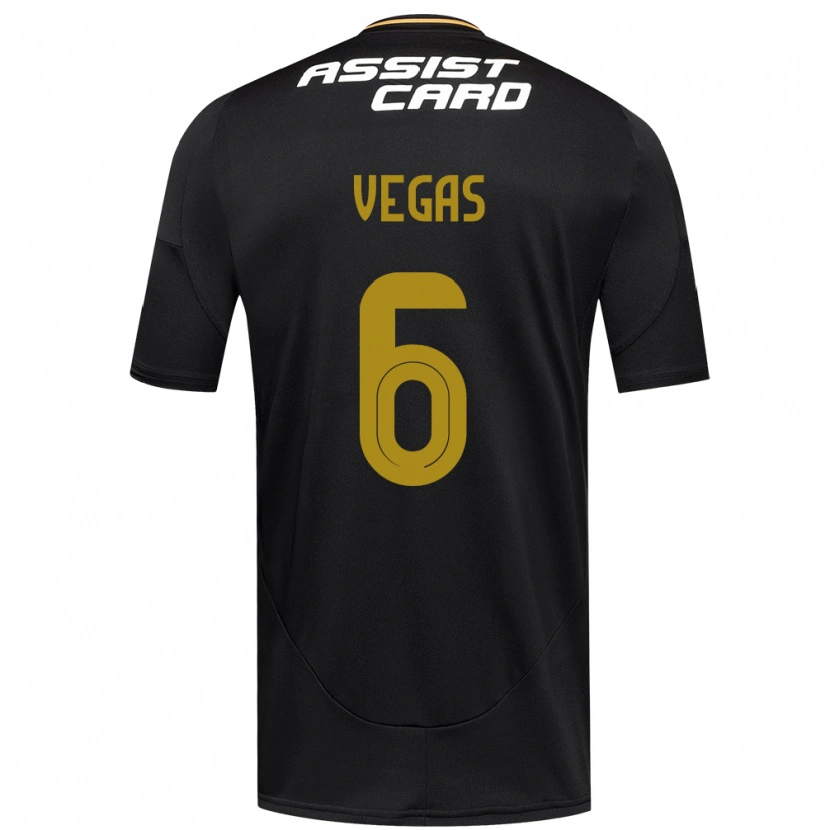 Danxen Barn Sebastián Vegas #6 Svart Vit Bortatröja Matchtröjor 2025/26 Tröjor T-Tröja