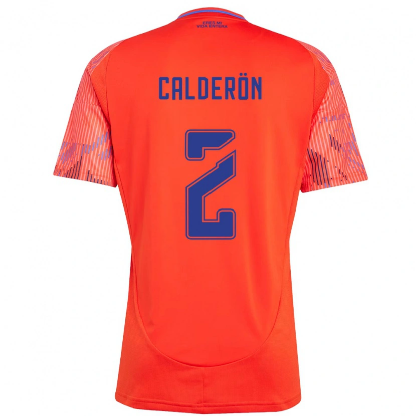 Danxen Barn Franco Calderón #2 Orange Röd Bortatröja Matchtröjor 2025/26 Tröjor T-Tröja
